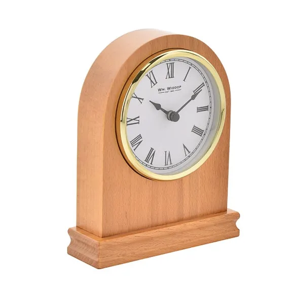 Arched Mantel Clock - Natural, Wood