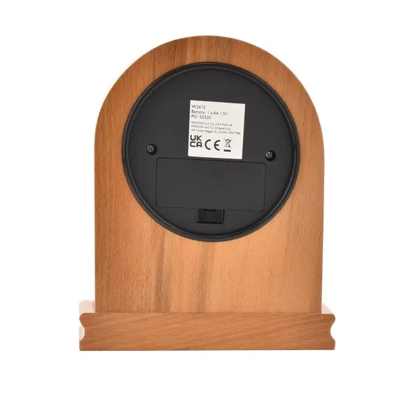 Arched Mantel Clock - Natural, Wood