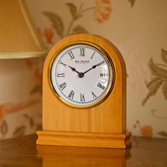 Arched Mantel Clock - Natural, Wood image