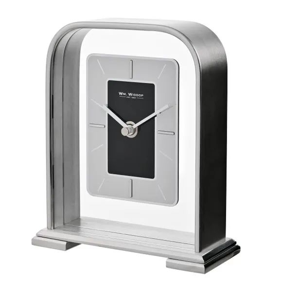 Arched Mantel Clock - Silver, Metal