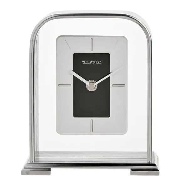 Arched Mantel Clock - Silver, Metal