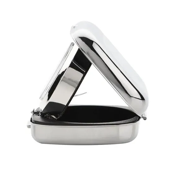 Folding Alarm Clock - Silver, Metal