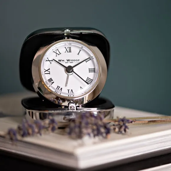 Folding Alarm Clock - Silver, Metal