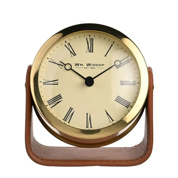 Freestanding Mantel Clock with Stand - Gold