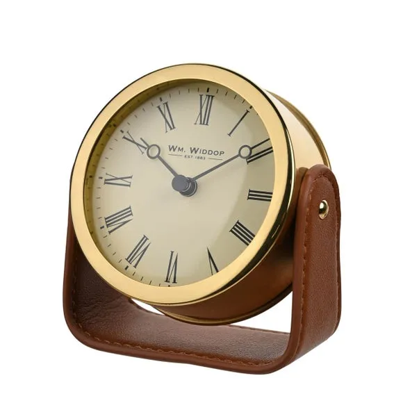 Freestanding Mantel Clock with Stand - Gold