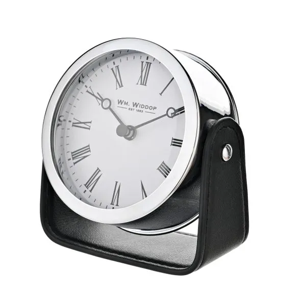 Freestanding Mantel Clock with Stand - Silver