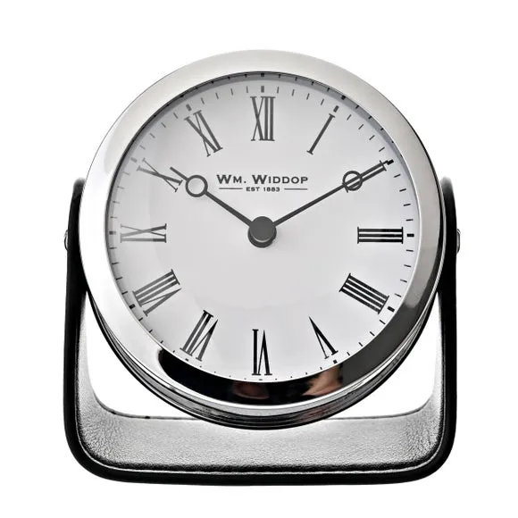 Freestanding Mantel Clock with Stand - Silver