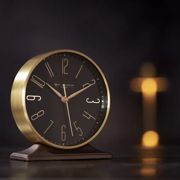 Mantel Alarm Clock with Retro Numbers - Gold image