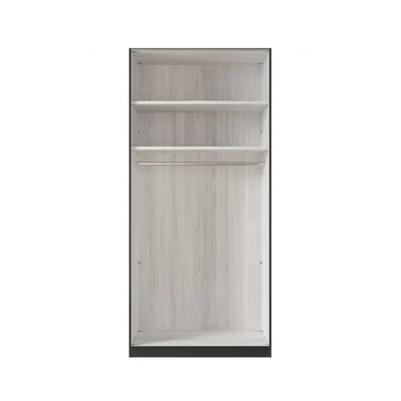 2-Door Mirrored Wardrobe - Graphite