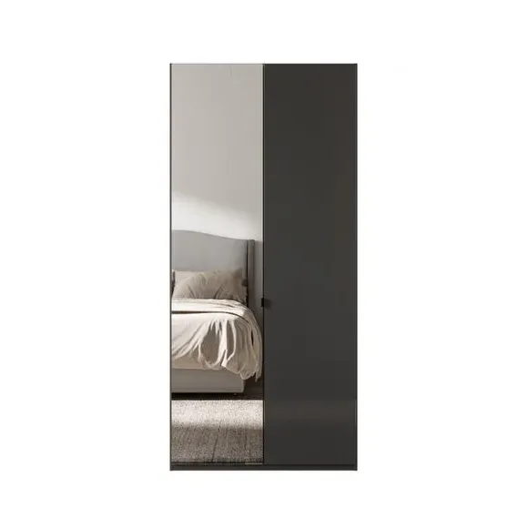 2-Door Mirrored Wardrobe - Graphite