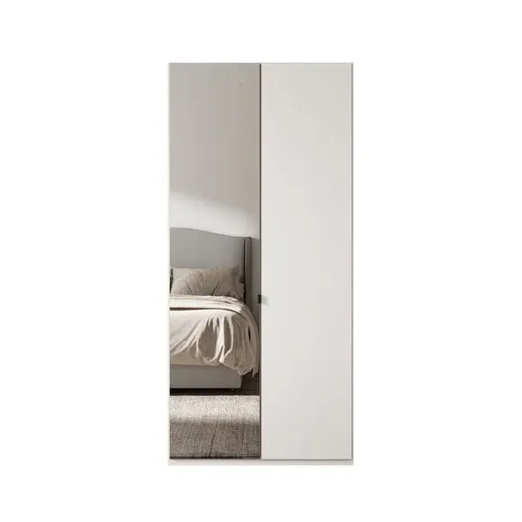 2-Door Mirrored Wardrobe - Off-White
