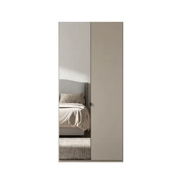 2-Door Mirrored Wardrobe - Pebble