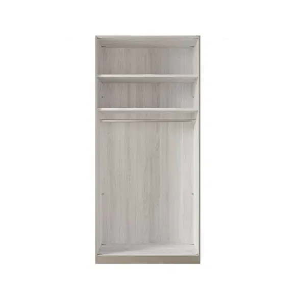 2-Door Mirrored Wardrobe - Pebble