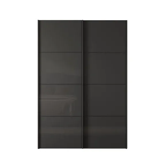 2-Door Sliding Wardrobe with Storage - Graphite