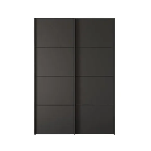 2-Door Sliding Wardrobe with Storage - Graphite