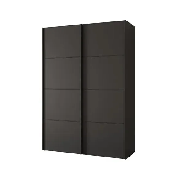 2-Door Sliding Wardrobe with Storage - Graphite