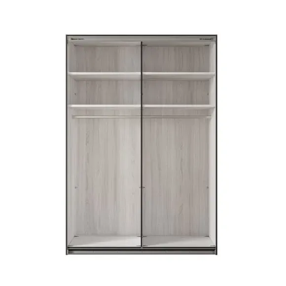 2-Door Sliding Wardrobe with Storage - Graphite