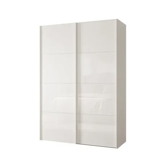 2-Door Sliding Wardrobe with Storage - Off-White