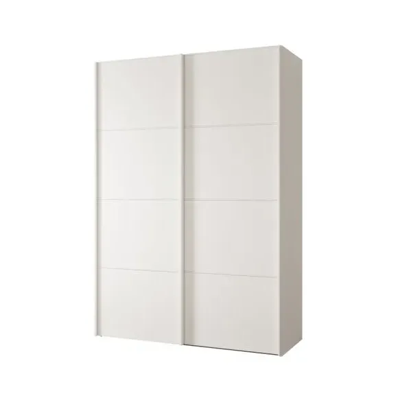 2-Door Sliding Wardrobe with Storage - Off-White