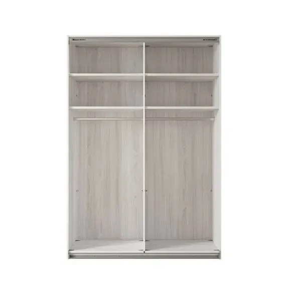 2-Door Sliding Wardrobe with Storage - Off-White