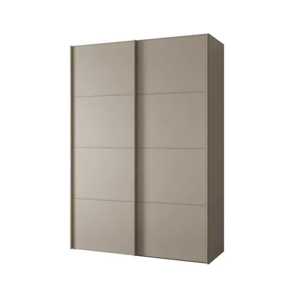 2-Door Sliding Wardrobe with Storage - Pebble
