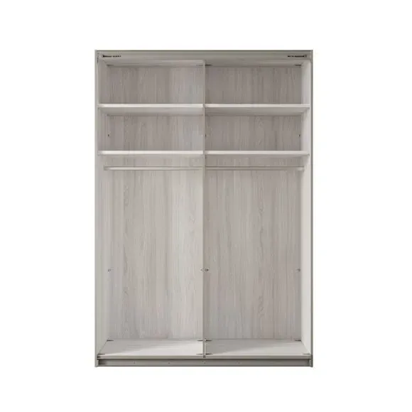 2-Door Sliding Wardrobe with Storage - Pebble