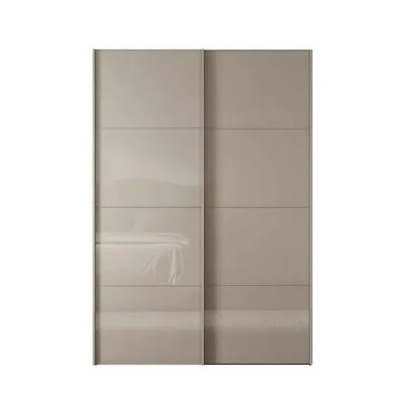 2-Door Sliding Wardrobe with Storage - Pebble