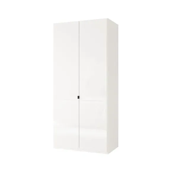 2-Door Wardrobe with Damped Hinges - Off-White