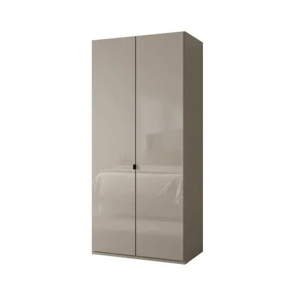2-Door Wardrobe with Damped Hinges - Pebble