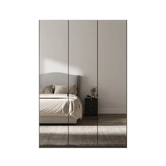 3-Door Mirrored Wardrobe - Graphite