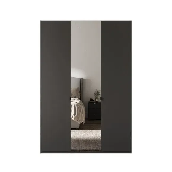 3-Door Mirrored Wardrobe - Graphite