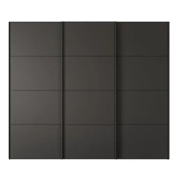 3-Door Sliding Wardrobe with Soft Close - Graphite