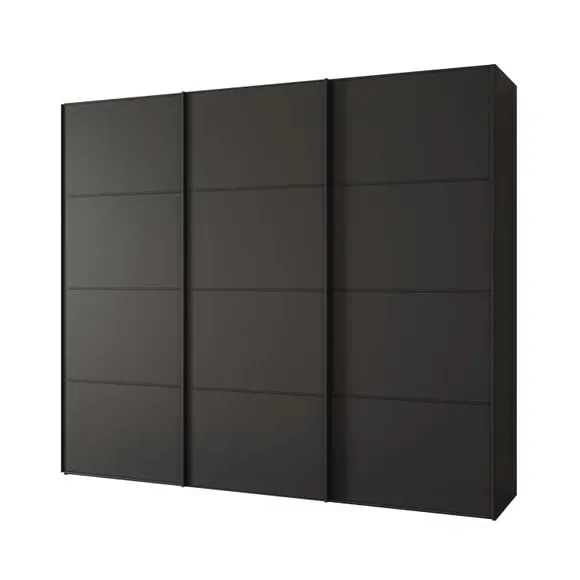 3-Door Sliding Wardrobe with Soft Close - Graphite