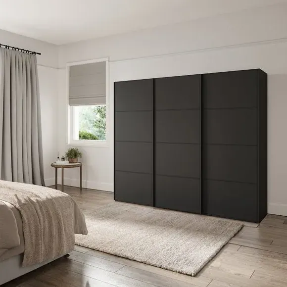 3-Door Sliding Wardrobe with Soft Close - Graphite image
