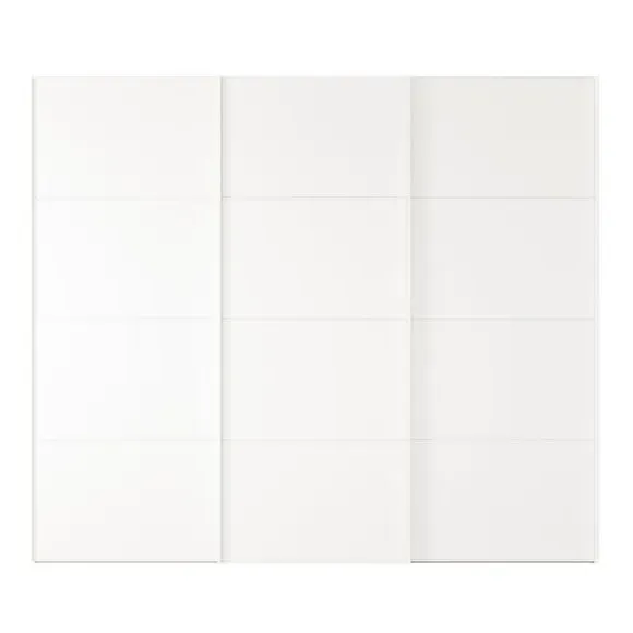 3-Door Sliding Wardrobe with Soft Close - Off-White