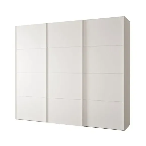 3-Door Sliding Wardrobe with Soft Close - Off-White