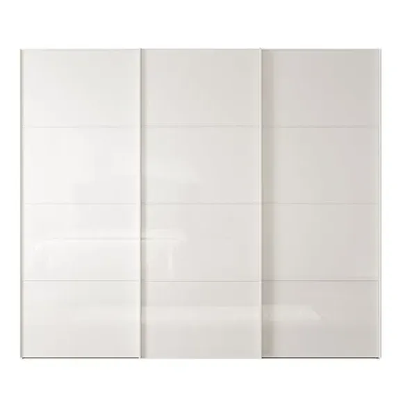3-Door Sliding Wardrobe with Soft Close - Off-White