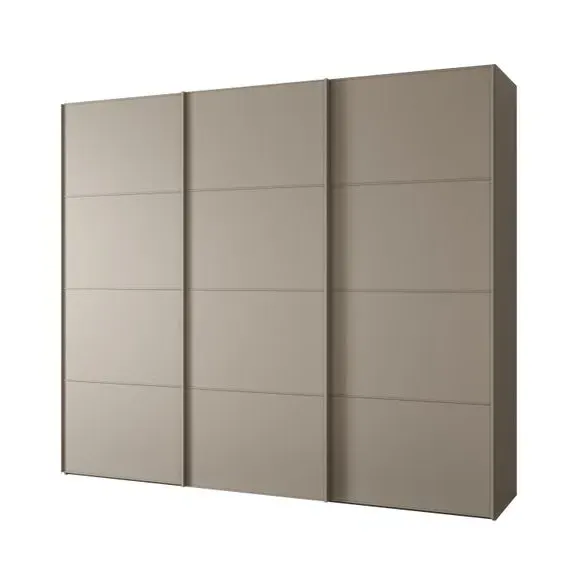3-Door Sliding Wardrobe with Soft Close - Pebble