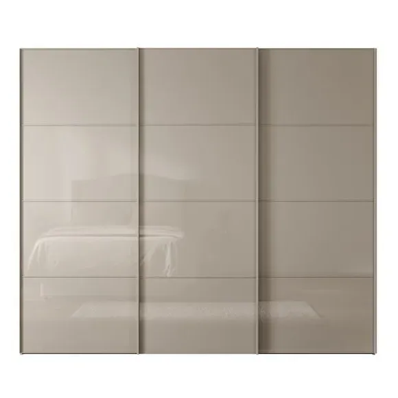 3-Door Sliding Wardrobe with Soft Close - Pebble