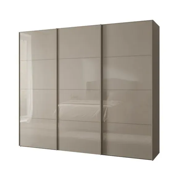 3-Door Sliding Wardrobe with Soft Close - Pebble