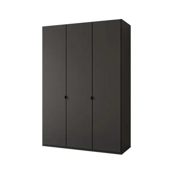 3-Door Wardrobe with Damped Hinges - Graphite
