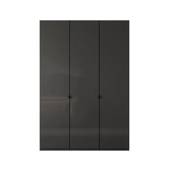 3-Door Wardrobe with Damped Hinges - Graphite