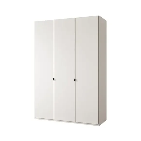 3-Door Wardrobe with Damped Hinges - Off-White