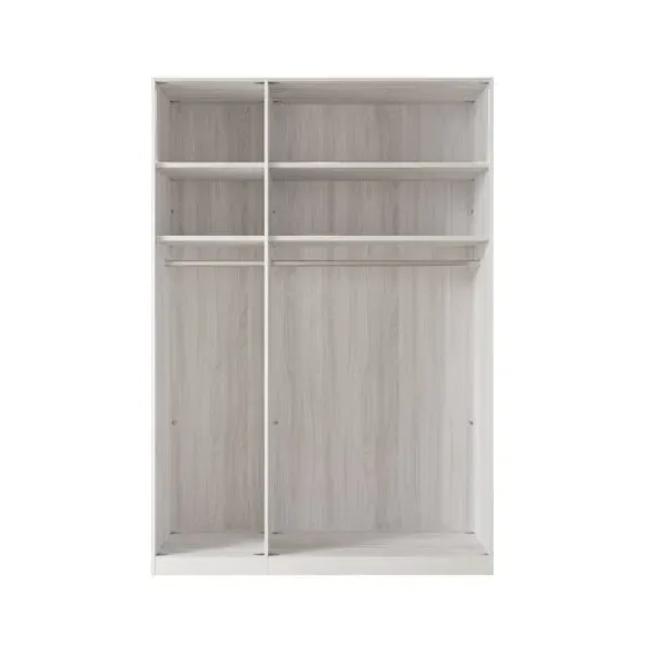 3-Door Wardrobe with Damped Hinges - Off-White