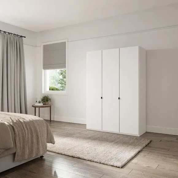 3-Door Wardrobe with Damped Hinges - Off-White