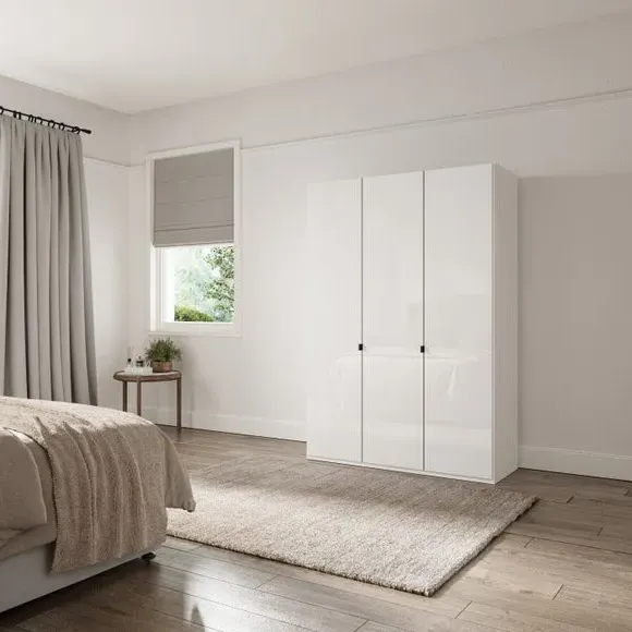 3-Door Wardrobe with Damped Hinges - Off-White