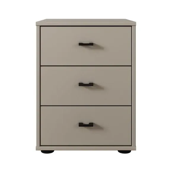 3-Drawer Bedside Table - Pebble, Matt Finish