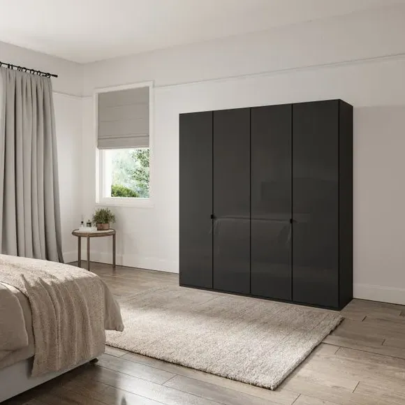 4-Door Wardrobe with Adjustable Shelves - Graphite