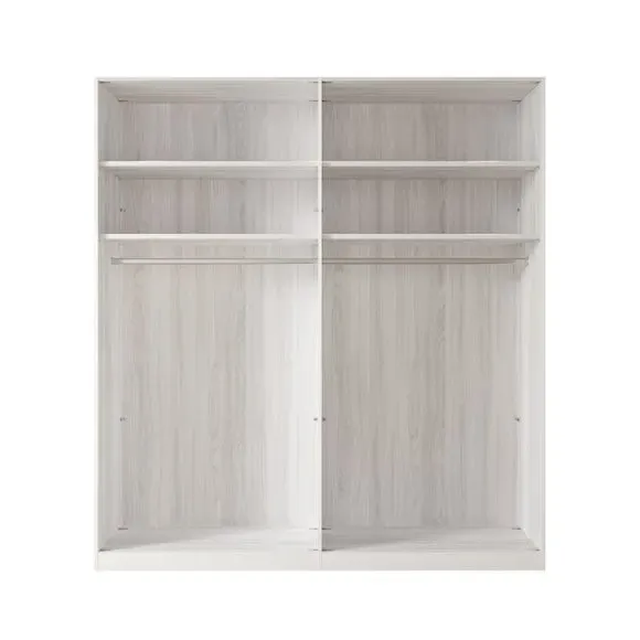 4-Door Wardrobe with Adjustable Shelves - Off-White