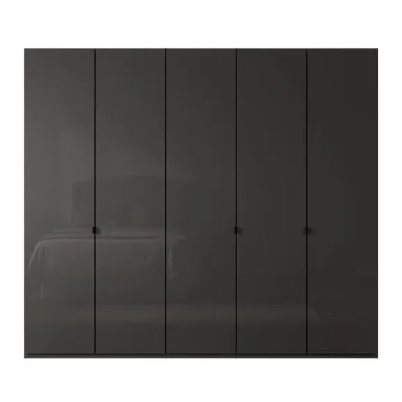 5-Door Wardrobe with Damped Hinges - Graphite